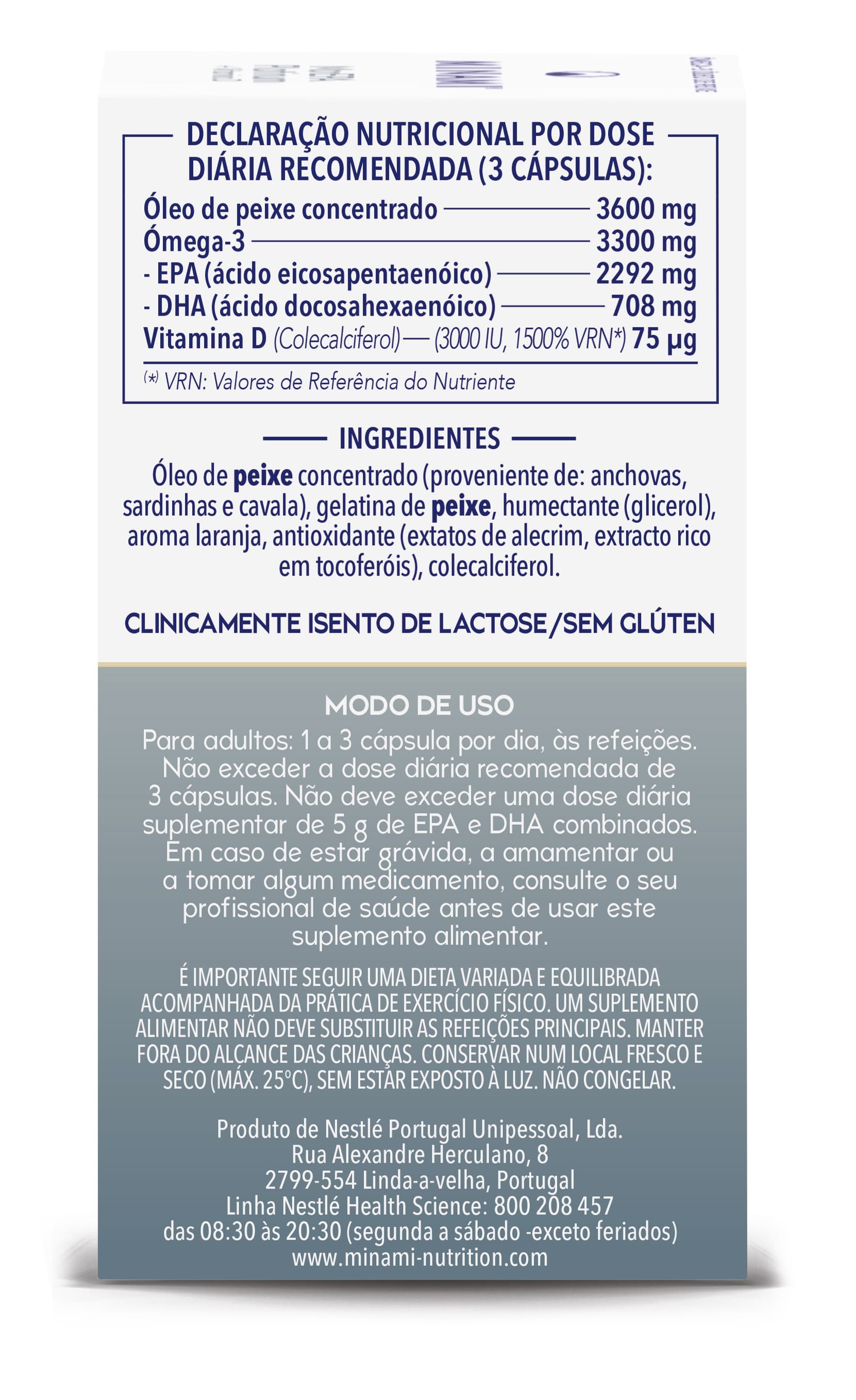 Informação nutricional de Minami MorEPA Platinum