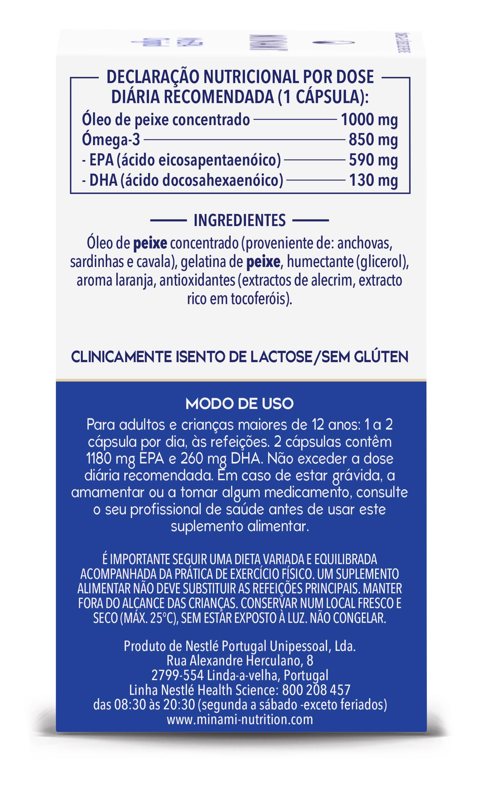 Informação nutricional de Minami MorEPA Original